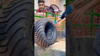 Big tyre 🛞🎉😮 automobile tyre funny tyrepower comedy bigtyre stunt tyrechange jcb tyreworld [upl. by Caldeira669]