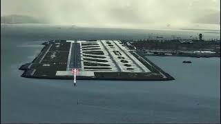 Beautiful LANDING of BOEING 747 at Hong Kong airport its looks like SIM but its REAL [upl. by Darryl]