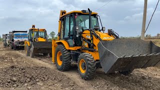 2 JCB 3dx Machines Loading Mud Together TATA Dump Truck 2518 10 Tyre Tipper with JCB 3dx [upl. by Girard827]