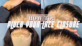 HOW TO pluck your lace closure beginner friendly [upl. by Bowles]