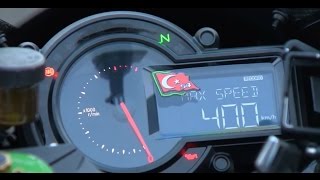 KAWASAKİ H2R TOP SPEED RECORD 400 KM İN 26 SECOND [upl. by Biddick]