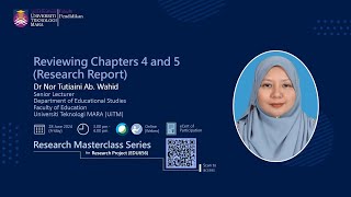 REVIEWING CHAPTERS 4 amp 5 for RESEARCH MASTERCLASS SERIES [upl. by Ahsiuqel]