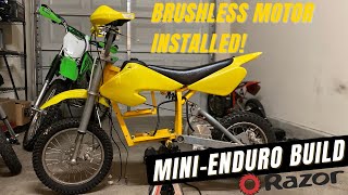 Mini Enduro Build Razor MX650 Part 2  VEVOR Brushless Motor 48V Kit Unboxing and Installation [upl. by Geffner]