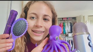 ASMR PURPLE Triggers 💜☂️🦄🍇🔮☮️ [upl. by Ahsercel52]