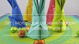 Pliage de serviette lapin de Pâques  le tuto DIY facile [upl. by Eirrem]