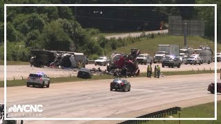 1 killed another airlifted in 18wheeler crash on I485 in Charlotte [upl. by Gaither]