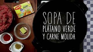 Sopa de plátano verde y carne molida [upl. by Gerladina]