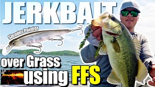 【PreSpawn】Spring Jerkbait Fishing over Grass【Forward Facing Sonar】 [upl. by Casabonne]