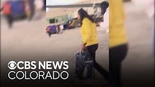 After cellphone caught fire on plane in Denver some passengers panicked [upl. by Fredrick]