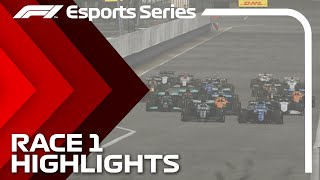 2021 F1 Esports Pro Championship Race 1 Highlights [upl. by Hamnet]