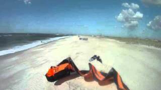 Kitesurfing Hurricane Earl  Riding Waves and Crashing with GoPro [upl. by Tram]