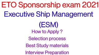 ETO Sponsorship exam 2021  Executive Ship Management ESM [upl. by Scevor]