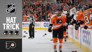 Claude Giroux notches 100th point en route to first hat trick [upl. by Lottie95]