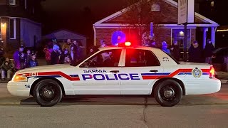 Sarnia Police Service 2010 Crown Vic Unit 16 At Sarnia Christmas Parade December 2 2023 Video 3 [upl. by Furtek]