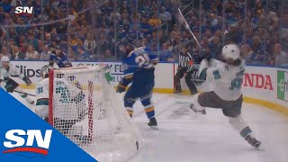 Sharks’ Brent Burns Forced Into Horrible Turnover Allows Ivan Barbashev To Score [upl. by Quartus]