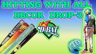 TAKING BATTING PRATICE WITH ONLY BBCOR DROP3 BATS FULL REVIEW [upl. by Dyche]