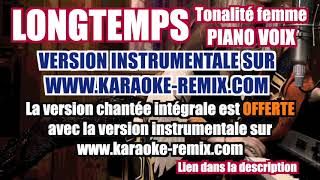 Longtemps  Amir  Piano Voix  Tonalité Femme  Karaoke Remix [upl. by Cole]