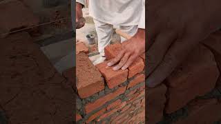 How to bricks cutting and fill the gape of wall cuttingskills bricks tricks [upl. by Nowell880]