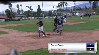 Cerro Coso vs Santa Barbara Baseball [upl. by Arral255]