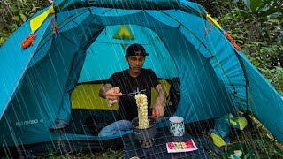 camping in heavy rain and nonstop storms sleeping in a tent is very comfortable and relaxing [upl. by Kathryn]