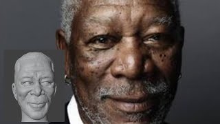 Morgan Freeman Blender Sculpting Likeness tutorial [upl. by Eissim]