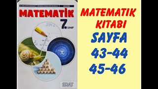 7 SINIF MATEMATİK KİTABI SAYFA 43  44  45  46 ÇÖZÜMLERİ  MEB EDAT YAYINLARI [upl. by Tinya]