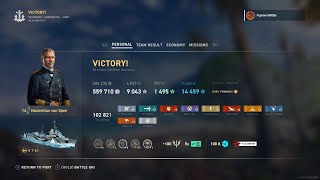 World of Warships Legends  MY MOST EPIC ROUND EVER T61 Tier V German Premium Destroyer [upl. by Moor245]