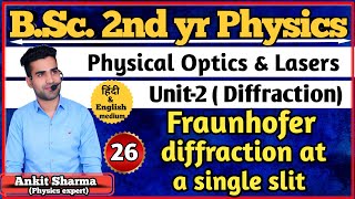 Fraunhofer Diffraction at a single Slit BSc2nd yr Physics [upl. by Rese]