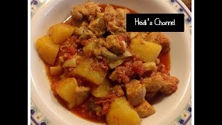 Fricase de cerdoPuerco cubano RecetaComida cubanaPlatos cubanosCuban pork fricassee easy recipe [upl. by Amber]