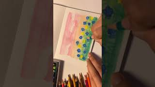 🌈Easy painting with Gallery Mungyo Watercolor Crayons [upl. by Sedrul]