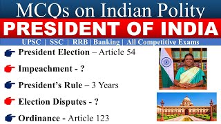 MCQ s On President of India  Indian polity [upl. by Northway]