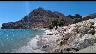 Kolymbia beach on Rhodes Greece 4k Ultra HD 60fps [upl. by Oterol]