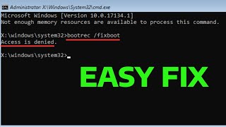 Fix Bootrec fixboot Access is Denied During Fix Boot Configuration  How To [upl. by Ylen]