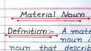 What is Material Noun  Definition Of material Noun  Material Noun in English [upl. by Wehtta445]