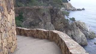 Lloret de Mar  Coastal path towards Canyelles afternoon hours [upl. by Nemzaj]