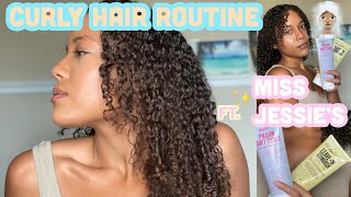 Curly Hair Routine ft Miss Jessie’s Pillow Soft Curls Leave In Conditioner [upl. by Sandra]