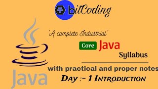 Core Java Syllabus Basic amp Advance Java Learn BitCoding12  New Java series java Introduction1 [upl. by Sibell52]