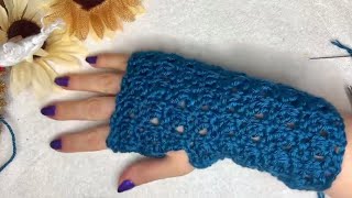 DIY 🧶 How to Crochet Fingerless Mittens Free Pattern \ Tutorial [upl. by Cavanaugh]