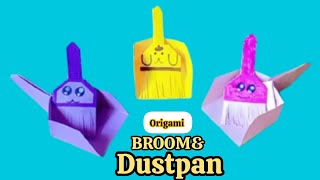 Origami Mini paper broom and dustpan  Kuromi amp My melody paper craft nkzcraft [upl. by Weil]