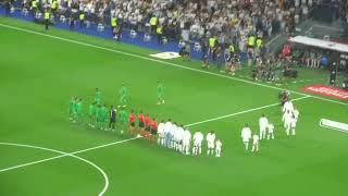 Real Madrid  Betis minuto de silencio por Eriksson e Izquierdo temporada 202425 [upl. by Ativad]