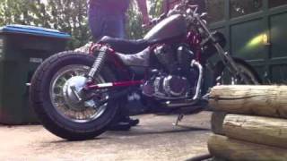 2001 Suzuki intruder vs800 open header exhaust pipes [upl. by Eisen]