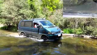 Delica Thomson River water crossing Low Saddle Track [upl. by Camel]