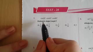 Karekök YKSLYS Matematik TRİGONOMETRİ Test 20 Anlatımlı Çözümleri [upl. by Namzzaj449]