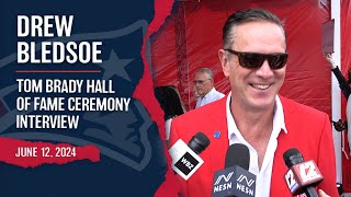 Drew Bledsoe Cracks Jokes About Playing With quotYoungquot Tom Brady  Tom Brady HOF Ceremony [upl. by Ellebyam]