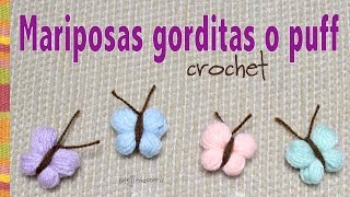 Mariposas gorditas o puff tejidas a crochet  Tejiendo Perú [upl. by Kaela926]