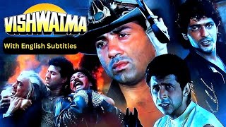 Vishwatma 1992  Hindi Movie With English Subtitles  Sunny Deol Divya Bharti Chunky Pandey [upl. by Eniarrol341]