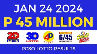 Lotto Result January 24 2024 9pm PCSO [upl. by Varin]