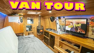 STEALTH VAN LIFE TOUR  Extremely ORGANIZED Cargo Van Conversion [upl. by Anahtor229]