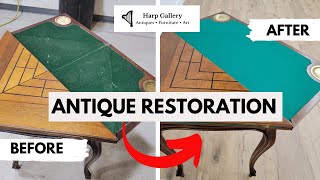 Restoring a 1880s Game Table Free Restoration Giveaway  Harp Gallery Antiques [upl. by Llenrap252]