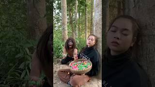 Survival Skills SIMPLE and USEFUL with candy firecamping bushcraft outdoors [upl. by Ainesy764]